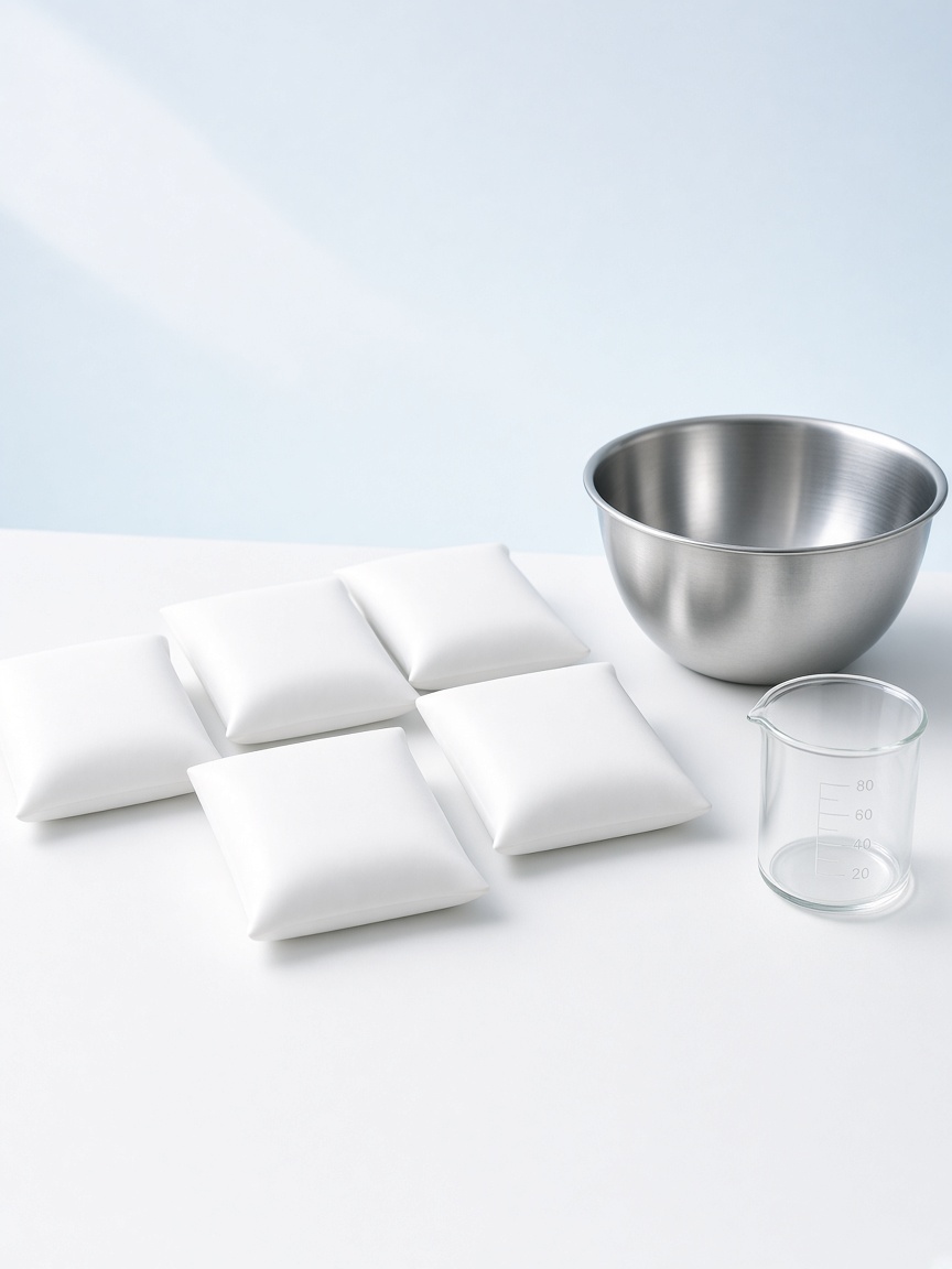 Placeholder: prototype pouches on a work table